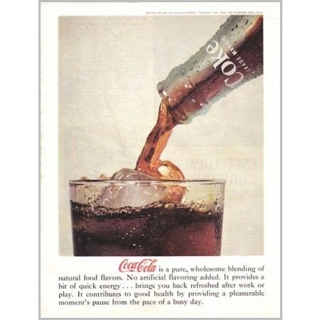 1961 Coca Cola Color Soda Color Print Ad - Pure Wholesome Blending