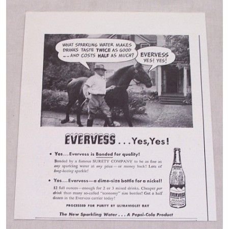 1947 Pepsi Evervess Sparkling Water Print Ad