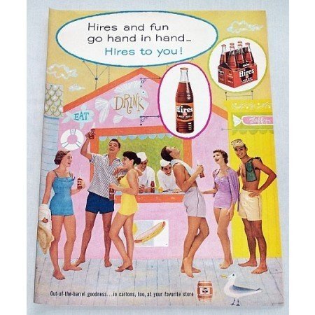 1956 Hires Root Beer Color Print Ad - Hires To You