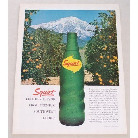 1963 Squirt Soda Soft Drink Southwest Citrus Color Print Ad