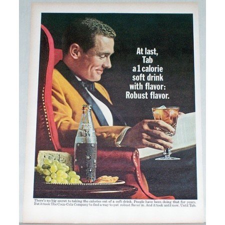 1965 Tab Soda Soft Drink Color Print Ad - Robust Flavor