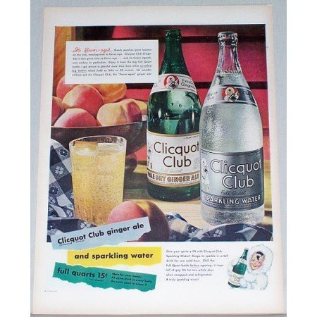1948 Clicquot Club Ginger Ale Water Color Print Ad