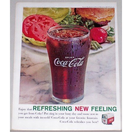 1961 Coca Cola Coke Soft Drink Color Soda Print Ad - Put Zing In Busy Day