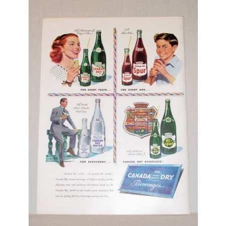 1948 Canada Dry Beverages Color Art Print Ad - Around The World