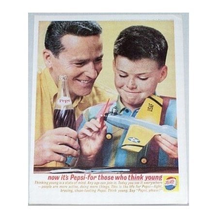 1962 Pepsi Cola Soda Model Airplane Color Print Ad - Any Age Can Join In