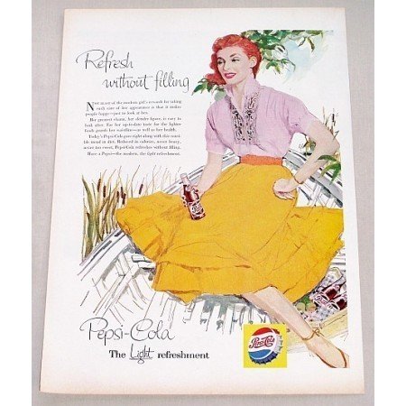 1956 Pepsi Cola Color Soda Art Print Ad - Modern Girl's Rewards