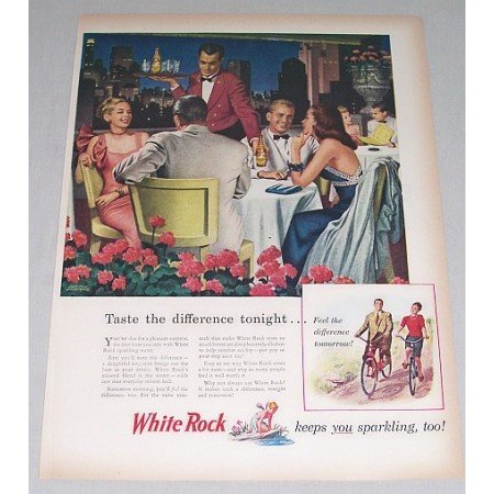1946 White Rock Sparkling Water Underhill Art Color Print Ad