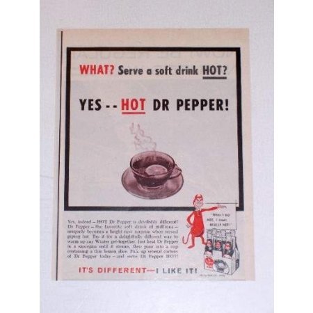 1962 Dr Pepper Soda Color Print Ad - Serve A Soft Drink HOT?