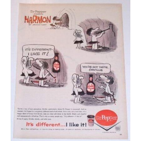 1962 Dr Pepper Soda Harmon Johnny Hart Art Color Print Ad