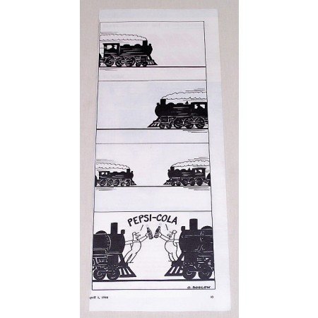 1944 Pepsi Cola Soda Railroad Train Soglow Art Print Ad