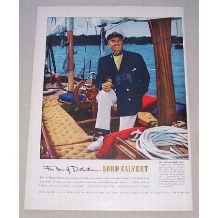 1950 Lord Calvert Blended Whiskey Color Print Ad Arthur Knapp
