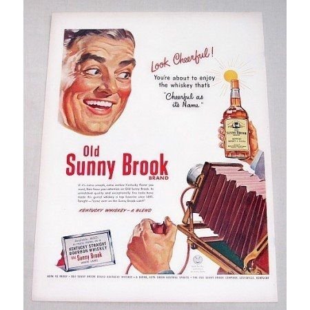 1950 Sunny Brook Blended Whiskey Ad - Look Cheerful!