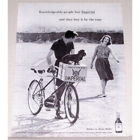 1960 Imperial Hiram Walker Whiskey 2 Seat Bicycle Print Ad