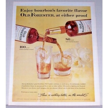 1961 Old Forester Whiskey Color Print Ad