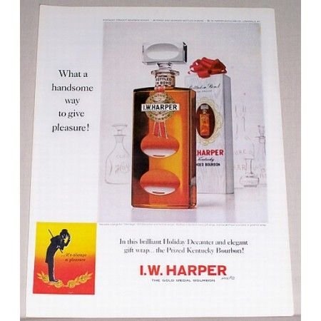 1963 I. W. Harper Whiskey Heritage Decanter Color Print Ad