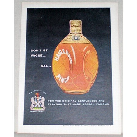 1954 Haig & Haig Pinch Scotch Color Print Ad - Don't Be Vague