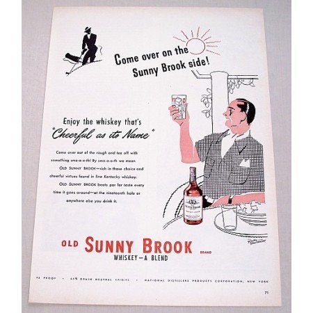 1948 Old Sunny Brook Whiskey Color Art Print Ad