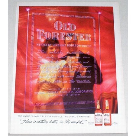 1961 Old Forester Bourbon Whiskey Color Print Ad