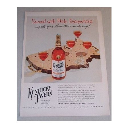 1955 Kentucky Tavern Whiskey Color Print Ad - Served With Pride Everywhere
