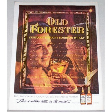 1961 Old Forester Kentucky Bourbon Whiskey Color Print Ad