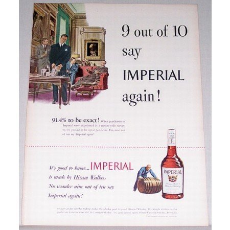 1948 Imperial Blended Whiskey Color Print Ad - Imperial Again
