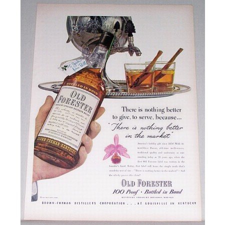 1948 Old Forester Bourbon Whiskey Art Color Print Ad - To Give To Serve
