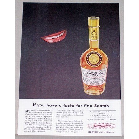 1955 Old Smuggler Scotch Whiskey Color Print Ad - Have A Taste
