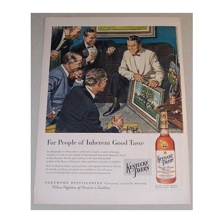 1955 Kentucky Tavern Whiskey Color Art Print Ad - For People Of Inherent Good Taste