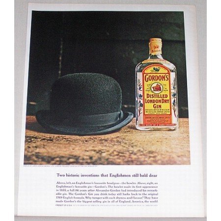 1962 Gordon's Dry Gin Color Print Ad