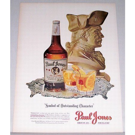 1948 Paul Jones Whiskey Color Print Ad - Outstanding Character