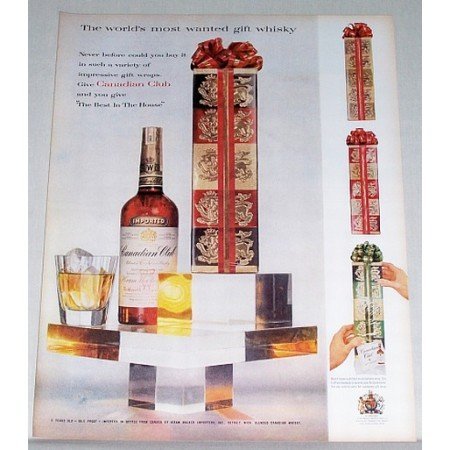 1958 Canadian Club Whisky Color Print Whiskey Ad - Best in the House