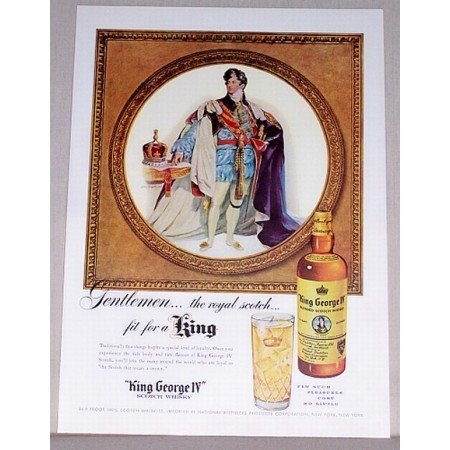 1955 King George Scotch Whiskey Royal Scotch Color Print Ad