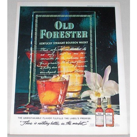1962 Old Forester Bourbon Whiskey Color Print Ad
