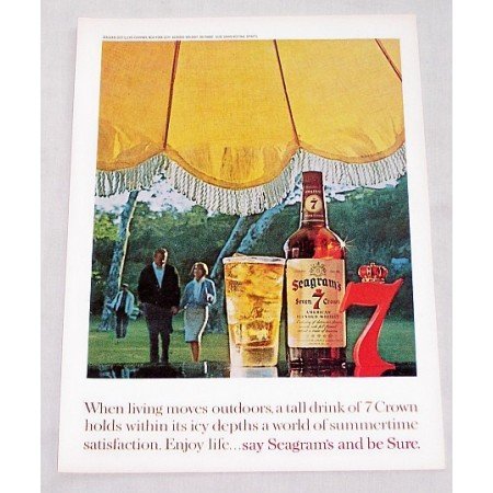 1961 Seagram's 7 Crown Whiskey Color Art Print Ad
