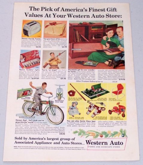 1952 Western Auto Stores Vintage Business Products Color Print Ad