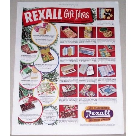 1951 Rexall Drug Gift Ideas Color Print Ad