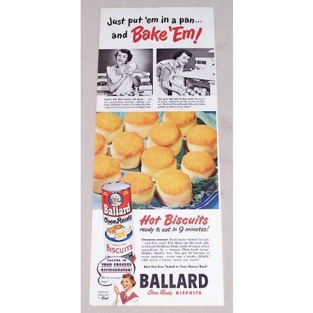 1949 Ballard Oven Ready Bisquits Color Print Ad