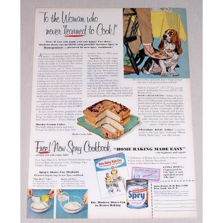 1953 Spry Shortening Cookbook Offer Color Print Ad