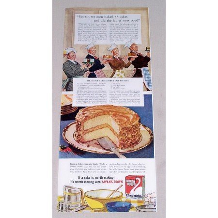 1942 Swans Down Cake Flour Color Print Ad