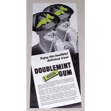 1939 Wrigley's Doublemint Chewing Gum Print Ad
