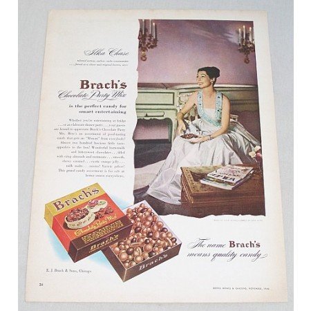 1946 Brach's Chocolate Mix Color Print Ad Celebrity Ilka Chase