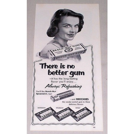 1952 Beech Nut Chewing Gum Print Ad - Always Refreshing