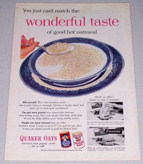1954 Quaker Oat Oatmeal Color Food Print Ad
