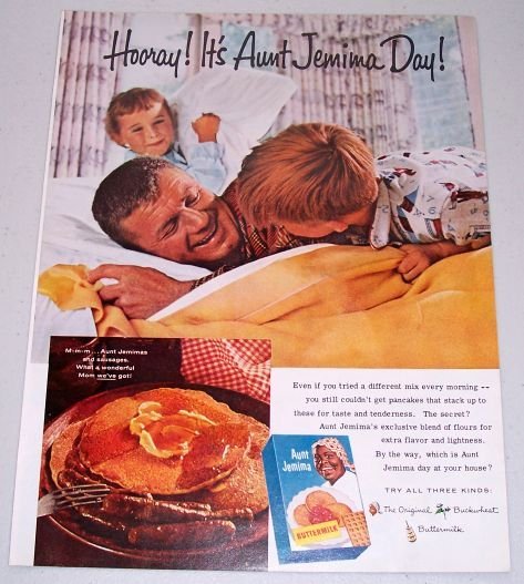 1960 Aunt Jemima Buttermilk Pancake Mix Color Print Ad