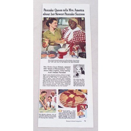 1953 Aunt Jemima Pancakes Color Print Ad - Pancake Queen