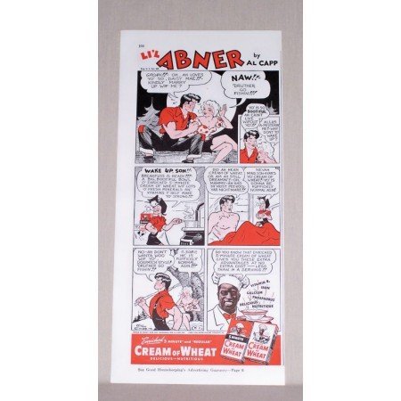 1942 Cream Of Wheat Li'l Abner Comic Al Capp Art Color Print Ad