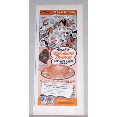 1944 Aunt Jemima Pancakes Color Print Ad - Clean Plate Club