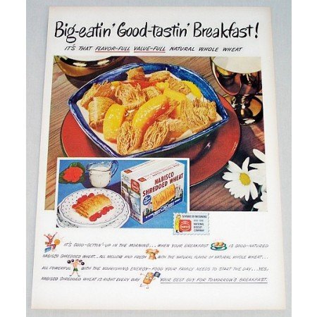 1948 Nabisco Shredded Wheat Color Print Ad - Big-Eatin