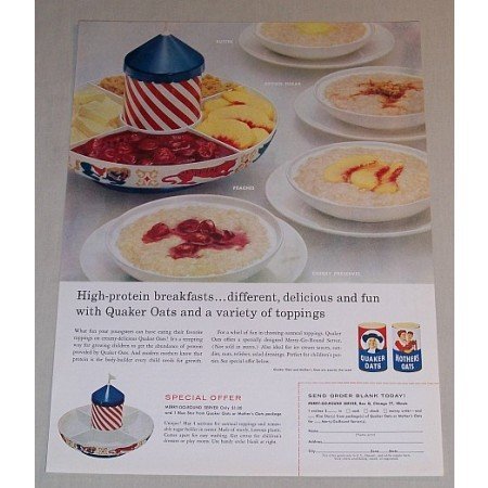 1958 Quaker Oats Merry Go Round Server Offer Color Print Ad