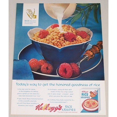 1963 Kellogg's Rice Krispies Cereal Color Print Ad - Honored Goodness